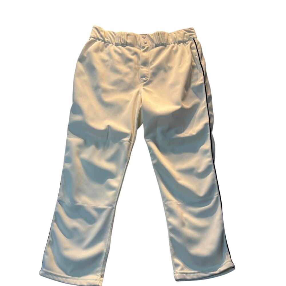 Wilson Pants Made in USA 38 Cream Black Piping 80s 90s Vintage